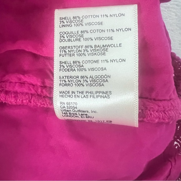 Anthropologie Maeve Solid Eyelet Crochet Top and Shorts Set Size 10 Fuchsia - Picture 12 of 16